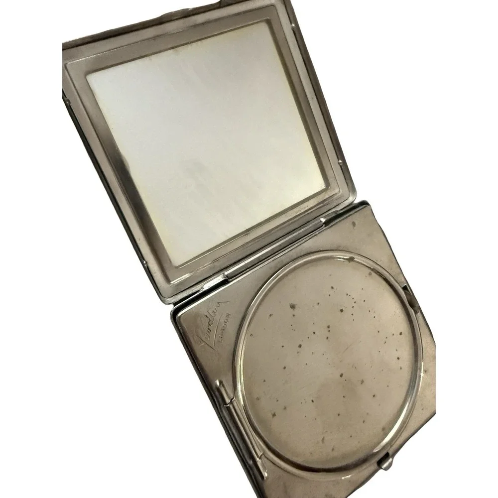 Antique/Vintage YARDLEY of LONDON Mirror Gold Compact/Silver Woman Powder MakeUp